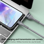 IVON CA92 Cavo dati di ricarica rapida in gomma da USB a micro USB max 2,4 A, lunghezza: 1,5 m, Micro USB