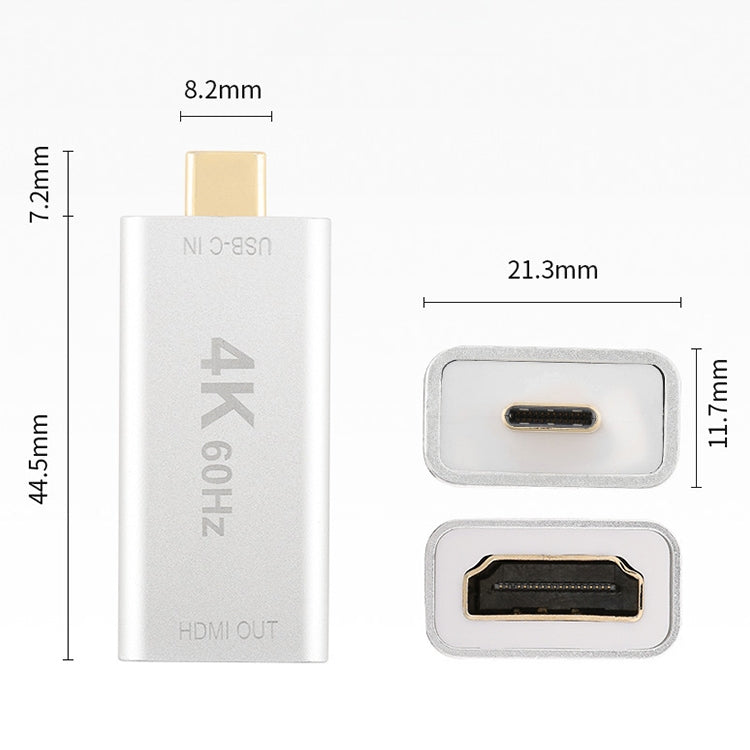 Adattatore USB-C / Type-C maschio a HDMI femmina in lega di alluminio-magnesio