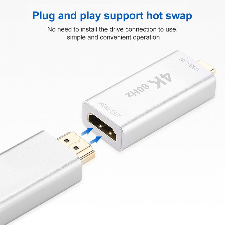 Adattatore USB-C / Type-C maschio a HDMI femmina in lega di alluminio-magnesio