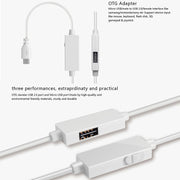 OTG-Y-03 Cavo dati di ricarica USB 2.0 maschio a Micro USB maschio + USB femmina OTG per telefoni/tablet Android con funzione OTG, con interruttore, lunghezza: 1,1 m, with Switch Length: 1.1m