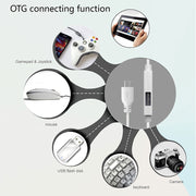 OTG-Y-03 Cavo dati di ricarica USB 2.0 maschio a Micro USB maschio + USB femmina OTG per telefoni/tablet Android con funzione OTG, con interruttore, lunghezza: 1,1 m, with Switch Length: 1.1m