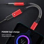 Adattatore USB-C 2 in 1 con audio 3,5 mm e ricarica 60W