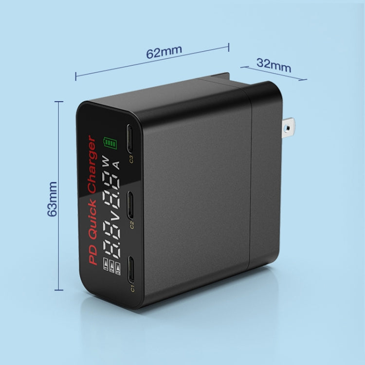 Adattatore Caricabatterie Rapido USB-C 65W 3 Porte