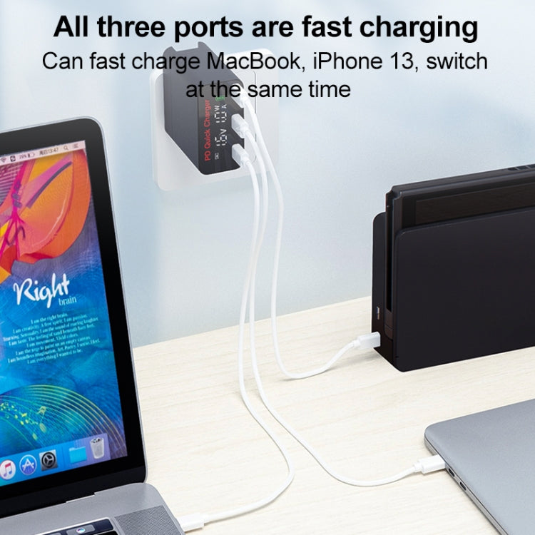 Adattatore Caricabatterie Rapido USB-C 65W 3 Porte