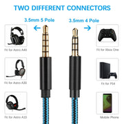 ZS0162 Cavo audio per cuffie da gioco con controllo cablato per Logitech Astro A10 A40 A30, Wired Control Version