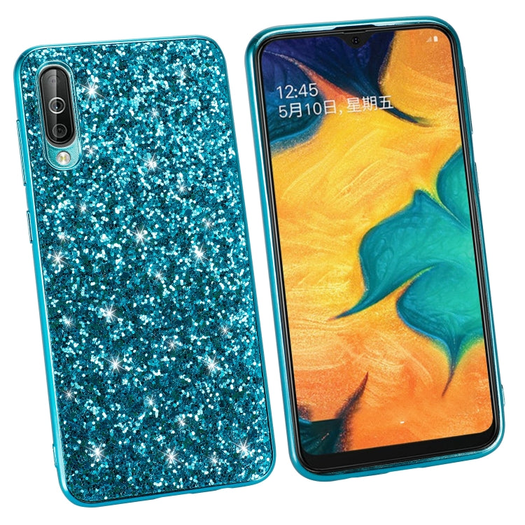 Custodia TPU antiurto con polvere scintillante per Galaxy A70