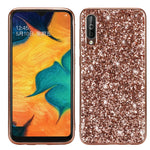 Custodia TPU antiurto con polvere scintillante per Galaxy A70