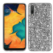 Custodia TPU antiurto con polvere scintillante per Galaxy A70