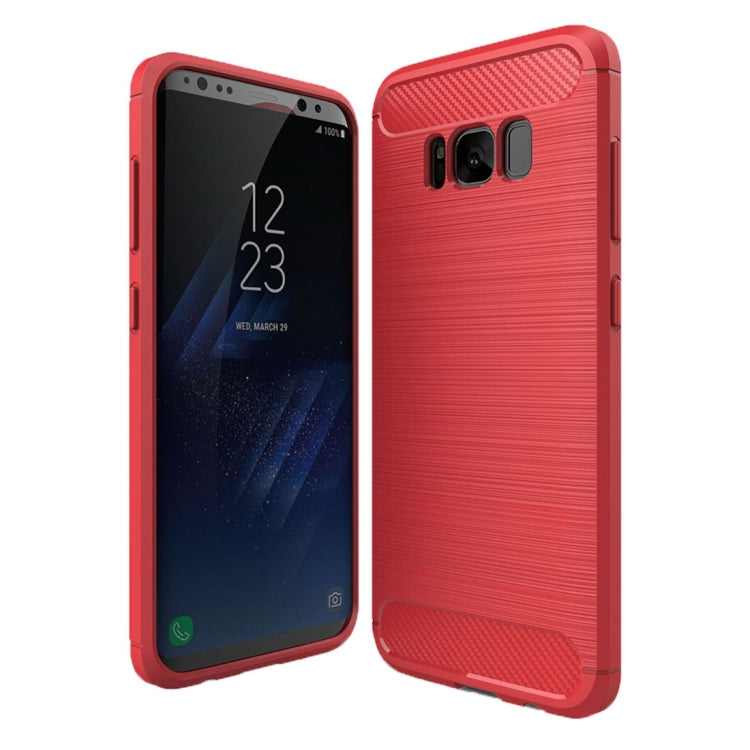 Per Galaxy S8 Custodia protettiva in TPU antiurto con struttura in fibra di carbonio spazzolata, For Galaxy S8, For Samsung Galaxy S8