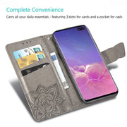 Custodia portafoglio in pelle con stampa Butterfly per Galaxy S10