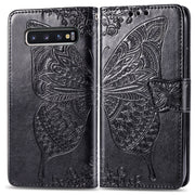Custodia portafoglio in pelle con stampa Butterfly per Galaxy S10