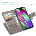 Custodia portafoglio in pelle per Samsung Galaxy A40