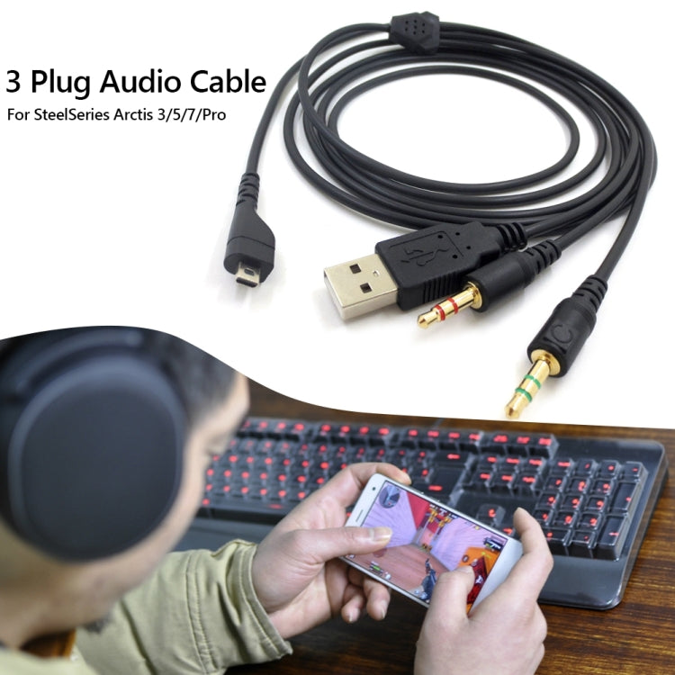 ZS0224 Cavo audio per cuffie a 3 poli per SteelSeries Arctis 3/5/7/Pro, ZS0224