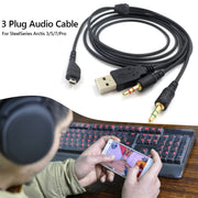 ZS0224 Cavo audio per cuffie a 3 poli per SteelSeries Arctis 3/5/7/Pro, ZS0224