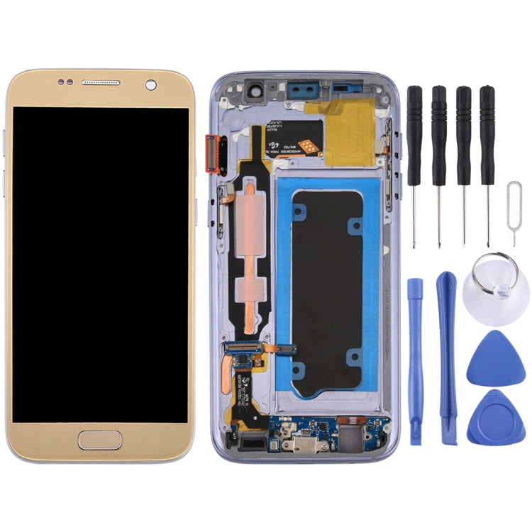 LCD Screen and Digitizer Complete Assembly with Frame for Galaxy S7 / G930V, For Samsung Galaxy S7, For Samsung Galaxy S7 / G930V, For Samsung Galaxy S7 (Frame), For Galaxy S7