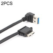 Cavo dati di ricarica USB 3.0 da gomito superiore maschio a micro USB 3.0 da 2 pezzi, lunghezza cavo: 27 cm, Upper Elbow