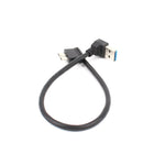 Cavo dati di ricarica USB 3.0 da gomito superiore maschio a micro USB 3.0 da 2 pezzi, lunghezza cavo: 27 cm, Upper Elbow