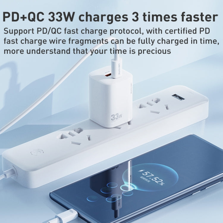 Caricabatterie rapido WK WP-U140 Power Series USB+USB-C/Type-C da 33 W, specifiche: presa UK, 33W UK Plug