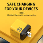 Caricabatterie GaN 40W USB-C doppia porta WK WP-U128