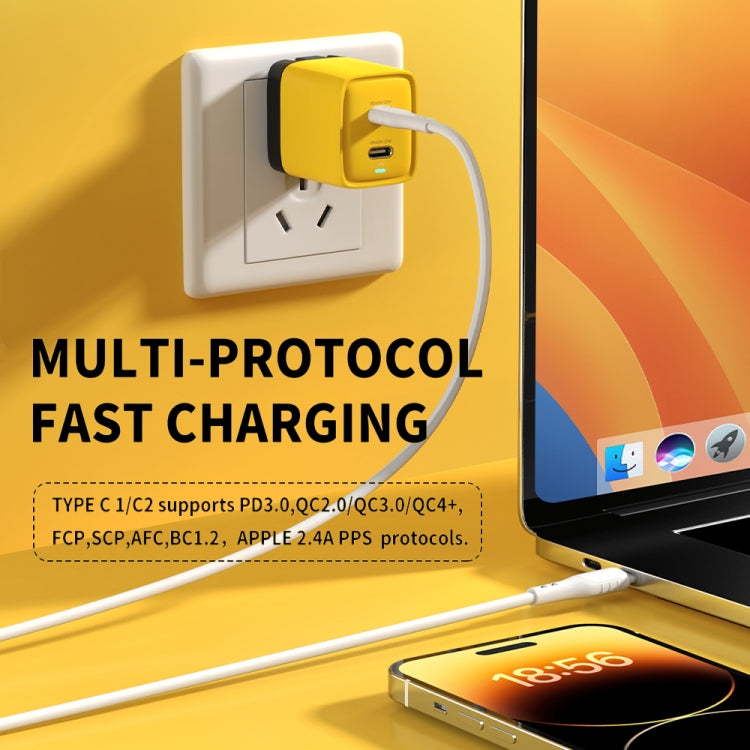 Caricabatterie GaN 40W USB-C doppia porta WK WP-U128