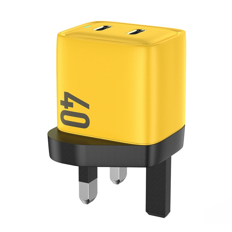 WK WP-U128 Caricabatterie al nitruro di gallio con doppia interfaccia USB-C/Type-C da 40 W, Specifiche: presa UK, UK Plug