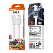 Cavo dati a ricarica rapida WK WDC-175 da USB-C/Type-C a USB/Type-C da 120 W, lunghezza: 1,2 m