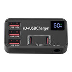 Caricabatterie rapido 5 in 1 DC 24V con 3 porte USB