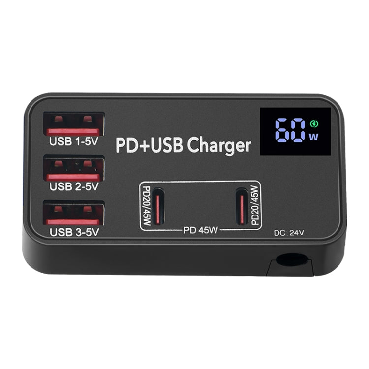 Caricabatterie rapido 5 in 1 DC 24V con 3 porte USB