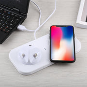 Caricabatterie da USB a 3 in 1 (8 pin + Micro USB + USB-C / Type-C) Supporto per stazione di ricarica da tavolo per sincronizzazione dati con caricabatterie wireless Qi e cavo USB