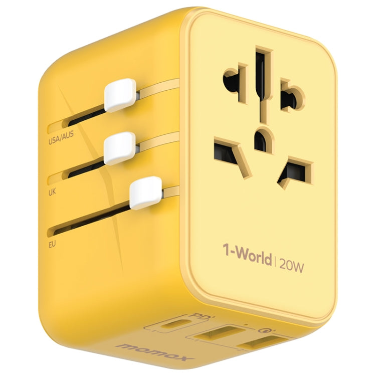 MOMAX UA11 1-World 20W PD Adattatore di alimentazione per caricabatterie rapido da viaggio globale, UA11 (Black), UA11 (Blue), UA11, UA11 (Yellow)