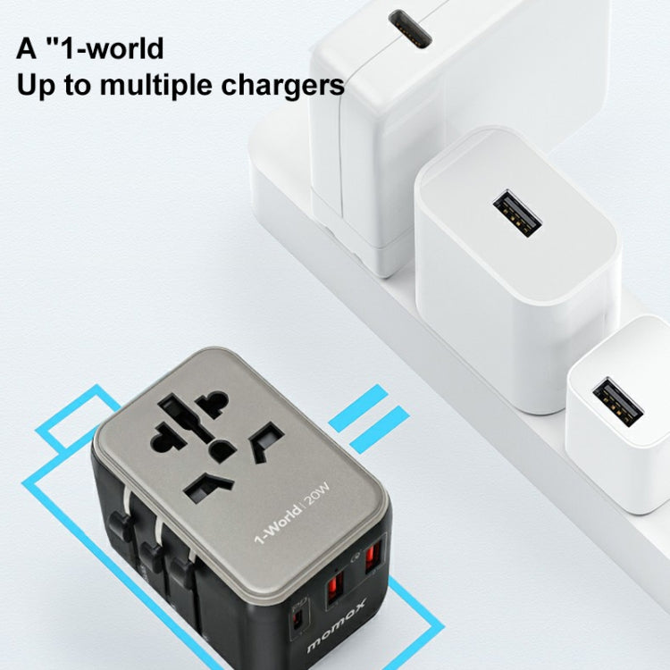 MOMAX UA11 1-World 20W PD Adattatore di alimentazione per caricabatterie rapido da viaggio globale, UA11 (Black), UA11 (Blue), UA11, UA11 (Yellow)