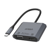 Onten M205 Convertitore video 3 in 1 da tipo C a HDMI+VGA+PD a ricarica rapida, M205
