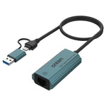 Onten UE101 Hub USB-C 2 in 1 con porta rete Gigabit
