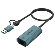 Onten UE101 2 in 1 USB3.0 Scheda di rete Gigabit USB-C/Tipo-C a porta di rete Hub USB