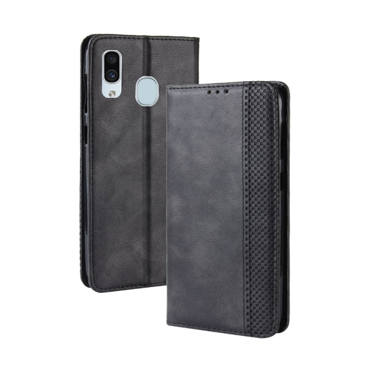 Custodia portafoglio in pelle per Galaxy A20 con fibbia magnetica