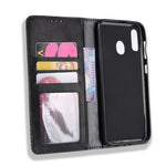 Custodia portafoglio in pelle per Galaxy A20 con fibbia magnetica