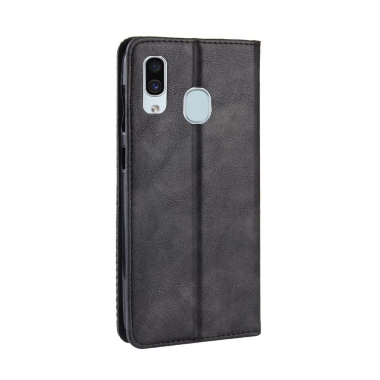 Custodia portafoglio in pelle per Galaxy A20 con fibbia magnetica