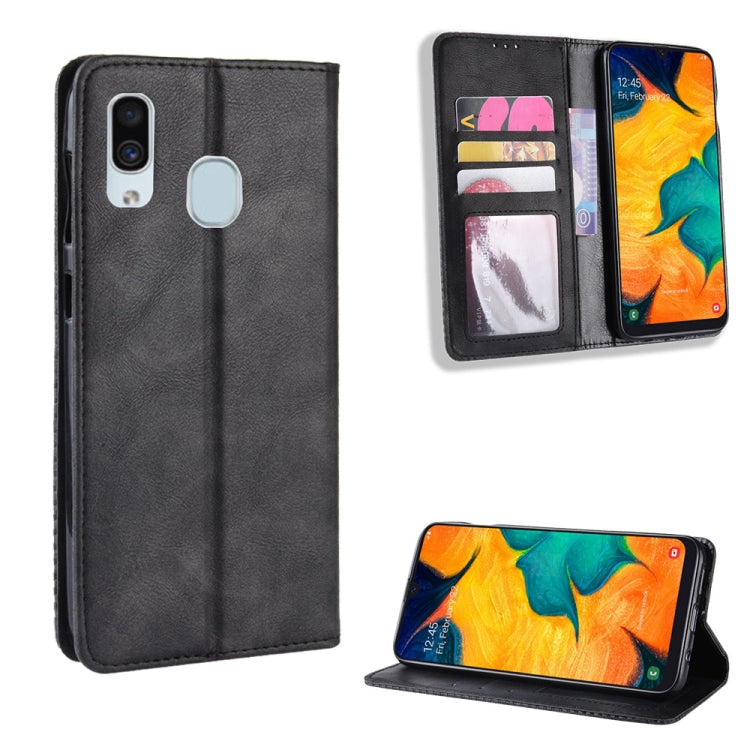 Custodia portafoglio in pelle per Galaxy A20 con fibbia magnetica