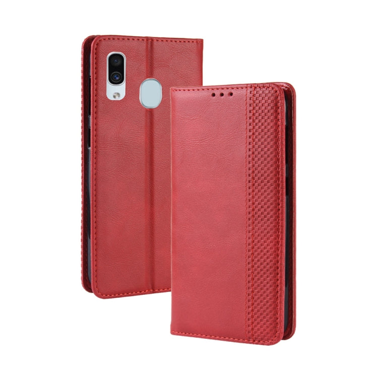 Custodia portafoglio in pelle per Galaxy A20 con fibbia magnetica