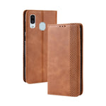 Custodia portafoglio in pelle per Galaxy A20 con fibbia magnetica