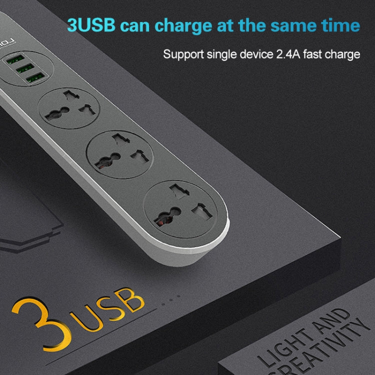 LDNIO SC3301 multipresa da viaggio 3 USB 3 prese 1,6 m