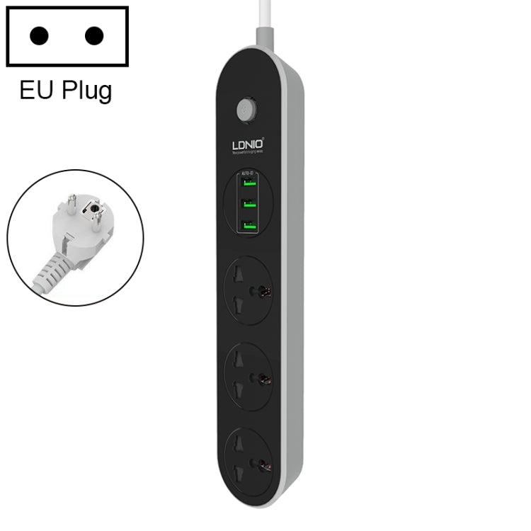 LDNIO SC3301 multipresa da viaggio 3 USB 3 prese 1,6 m