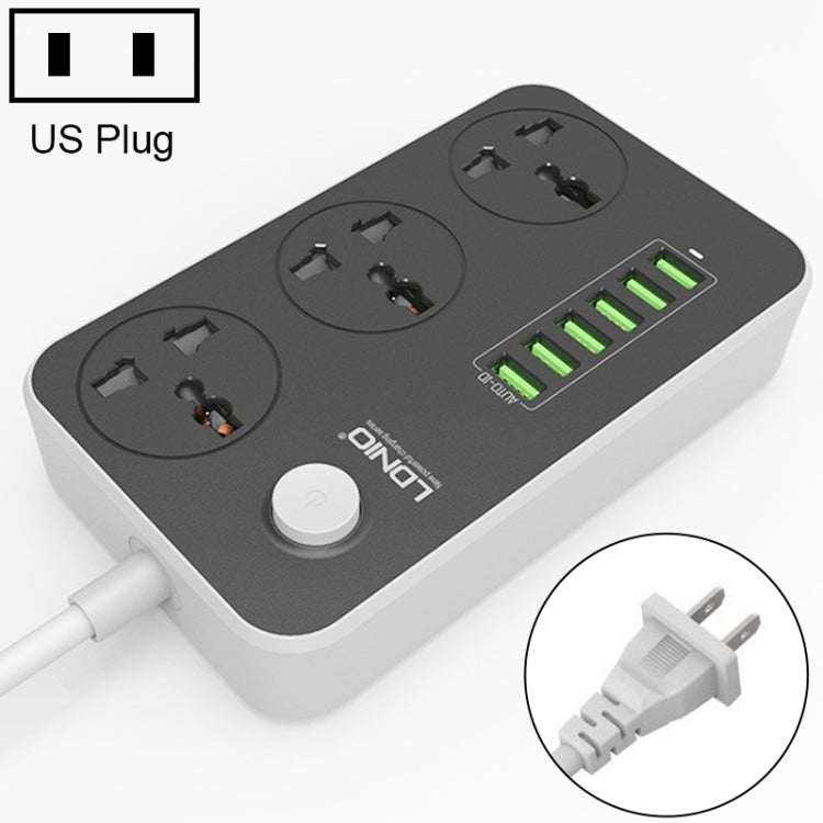 LDNIO SC3604 multipresa 6 porte USB 3 prese 2 m cavo