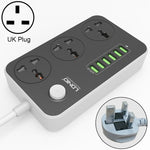 LDNIO SC3604 multipresa 6 porte USB 3 prese 2 m cavo