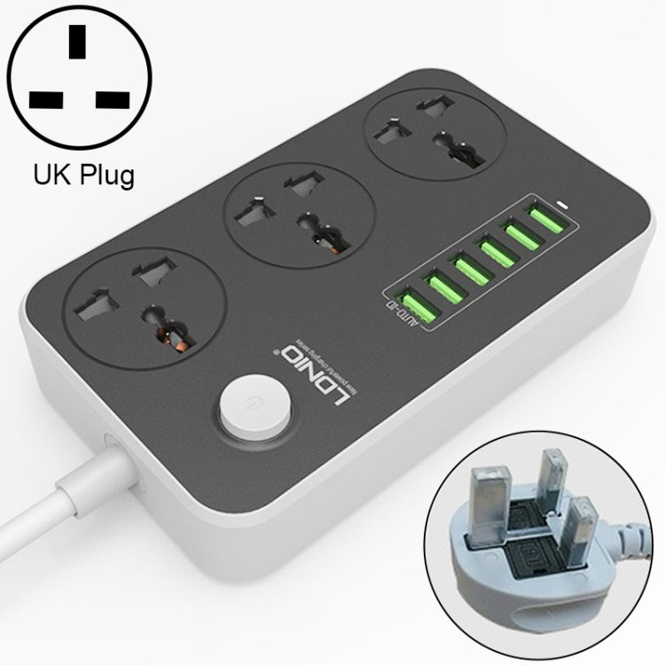 LDNIO SC3604 multipresa 6 porte USB 3 prese 2 m cavo