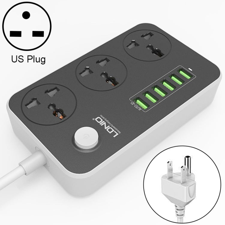 LDNIO SC3604 multipresa 6 porte USB 3 prese 2 m cavo