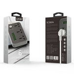 LDNIO SC3604 multipresa 6 porte USB 3 prese 2 m cavo