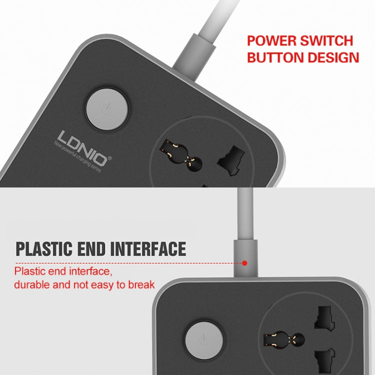 LDNIO SC3604 multipresa 6 porte USB 3 prese 2 m cavo