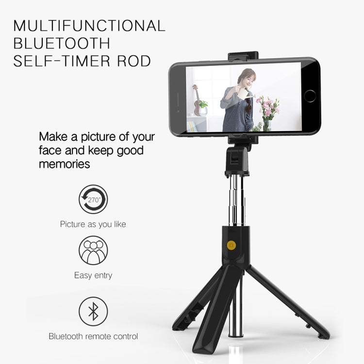 K10 Bluetooth 4.0 Telefono cellulare regolabile Bluetooth Selfie Stick Autoscatto Treppiede con asta