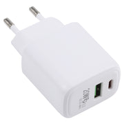 Caricatore da viaggio a ricarica rapida USB-C/Type-C LZ-215A+C 20W QC 3.0 USB + PD 3.0, presa EU, EU Plug